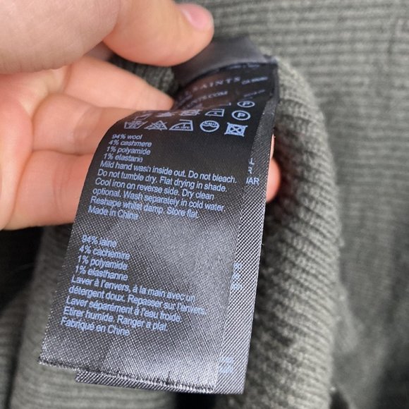 ALL SAINTS Ridley Dress Wool Cashmere Turtleneck - Dark Olive Green - Size Small - Picture 10 of 13